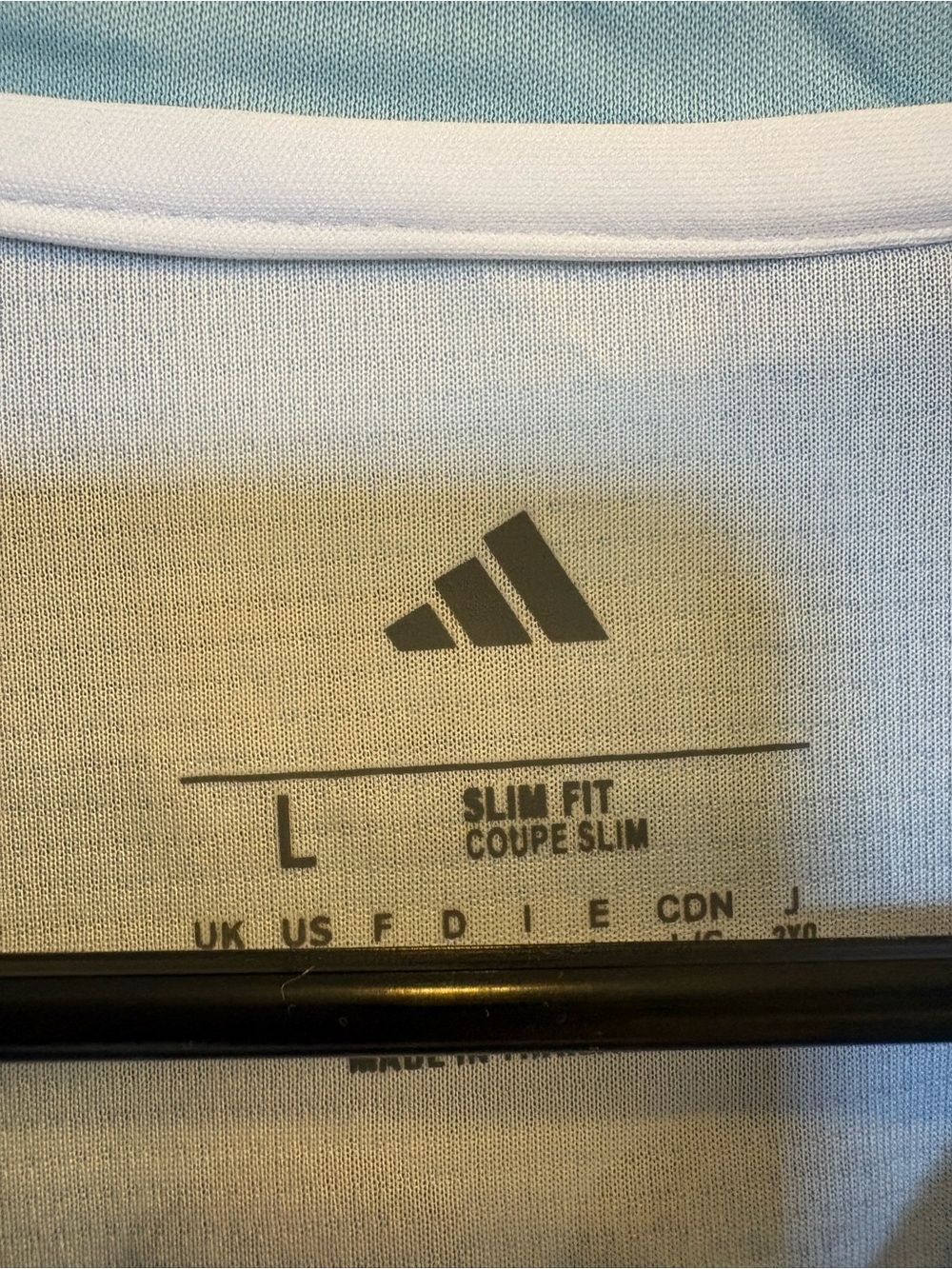 adidas Argentina Soccer Jersey - White & Light Blue with Gold Accents - Picture 4 of 6